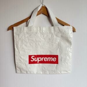 Supreme Box Logo Reuseable Shopping Tote Bag White Red